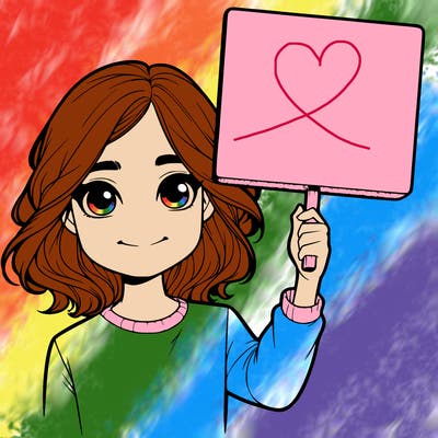 realistic girl holding up a sign