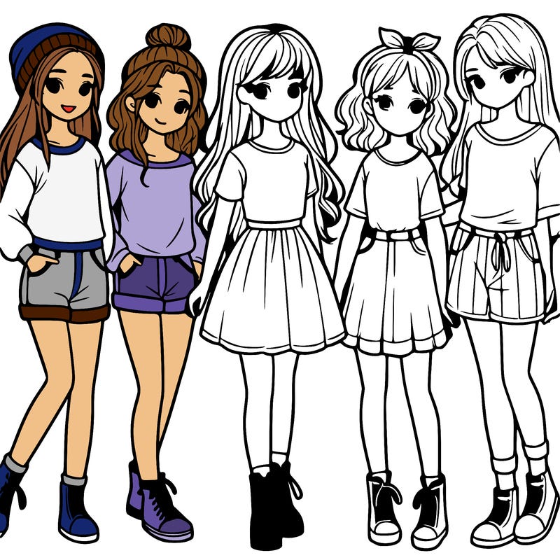 a group of five girls