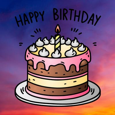 happy birthday simple cake