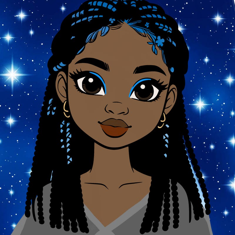 a realistic black girl with braids