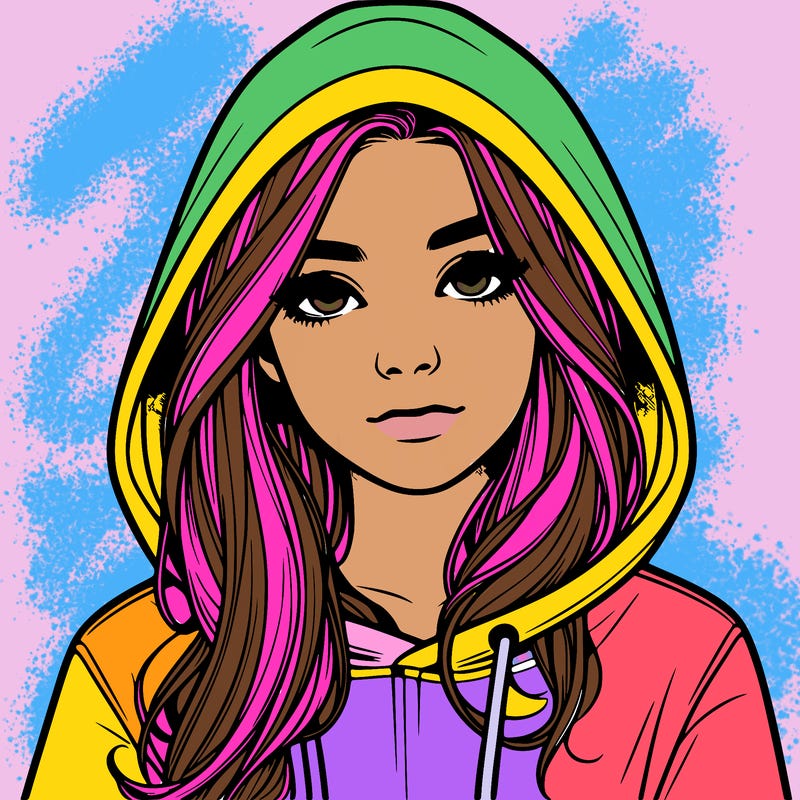 realistic girl with a hoodie