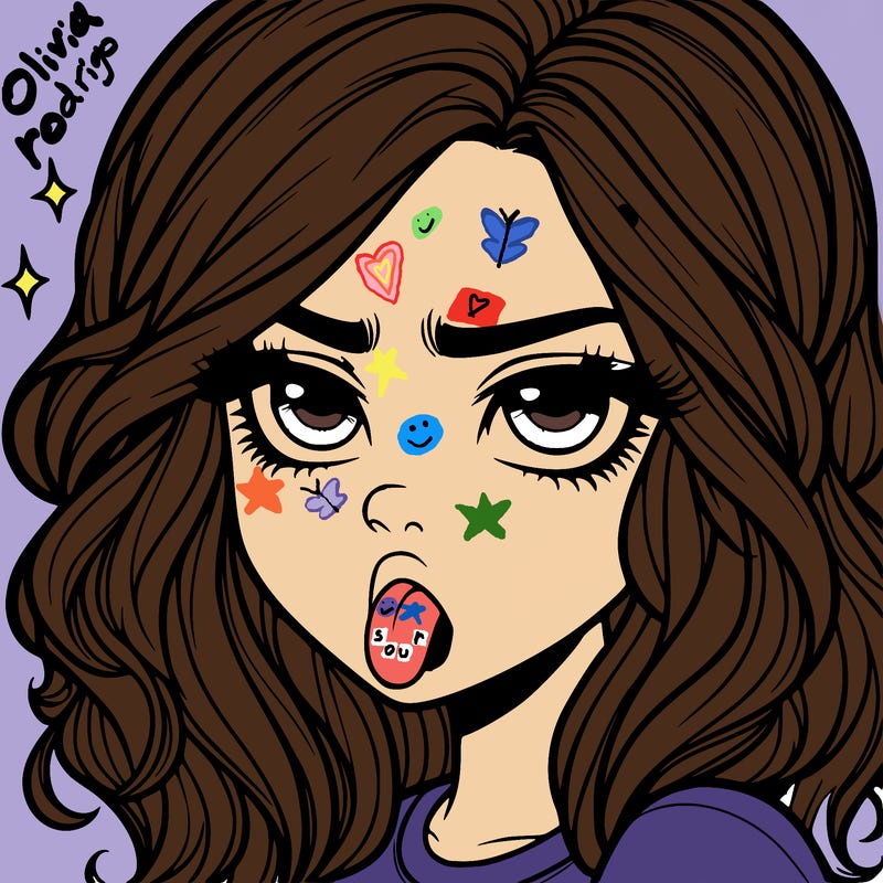 realistic annoyed girl with tongue out with waves hair