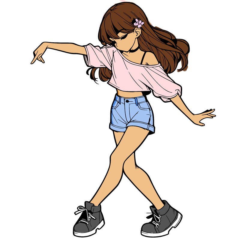 realistic girl danceing