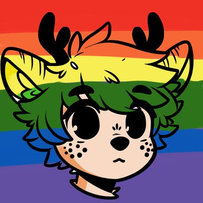 a humanoid deer with soft fluffy ears