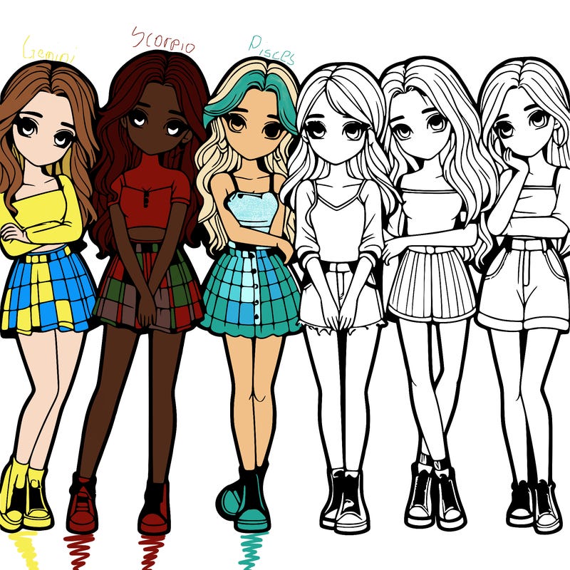 a group of girls realistic