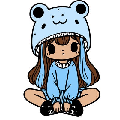 a girl wearing a frog hat and some frog socks