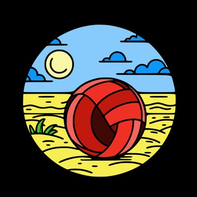 volleyball on a beach