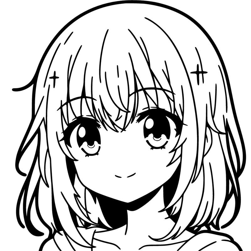 simple anime girl face