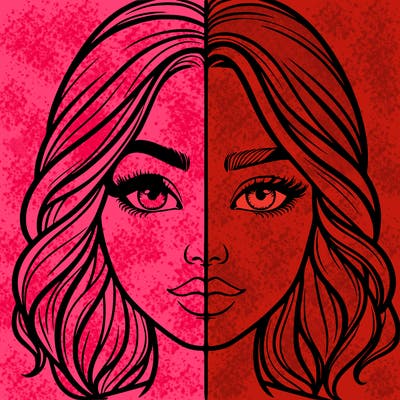 realistic girl split half