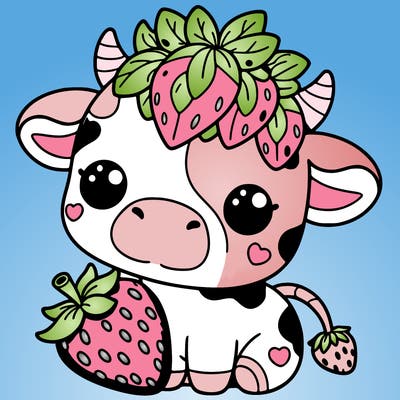 cute strawberry cow