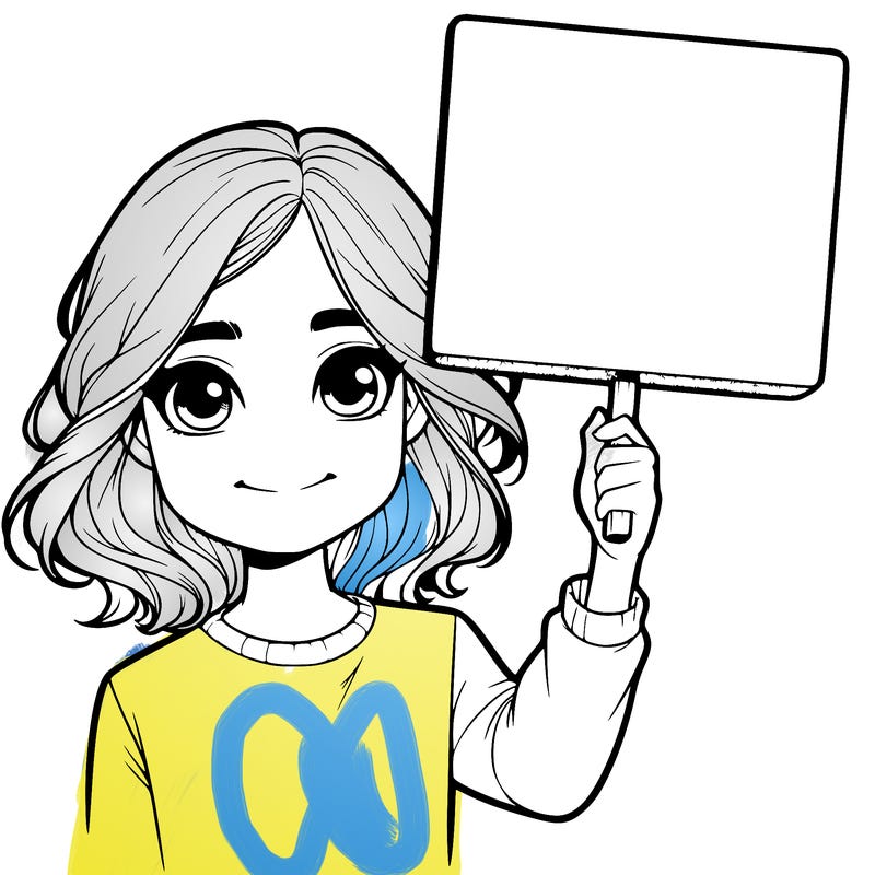 realistic girl holding up a sign