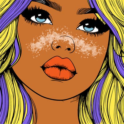 really realistic girl with lips