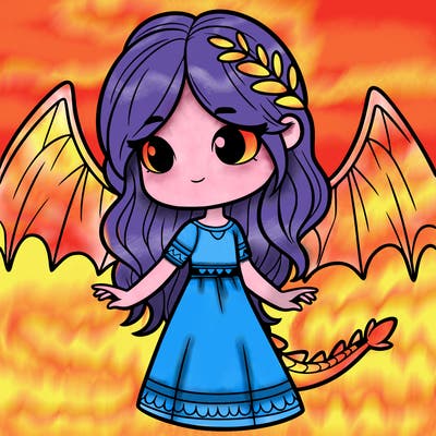 girl with dragon wings