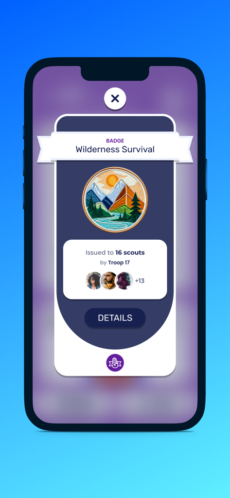 ScoutPass - A digital Wilderness Survival badge for scouts displayed in the ScoutPass app