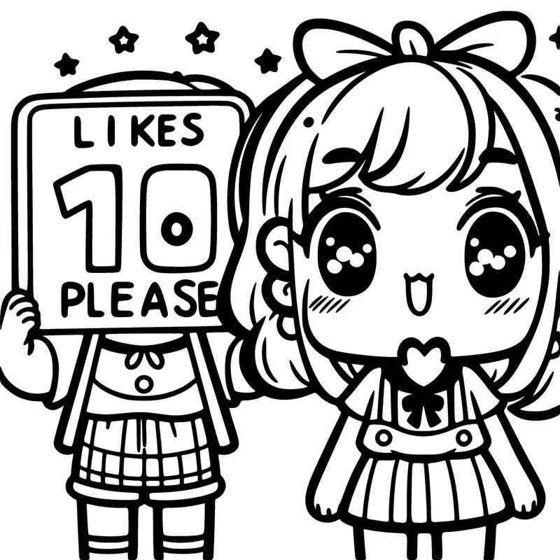 cute girl holding a sign saying 10 likes please