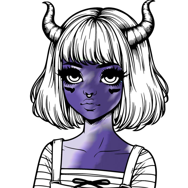 realistic girl with horns
