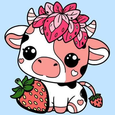 cute strawberry cow