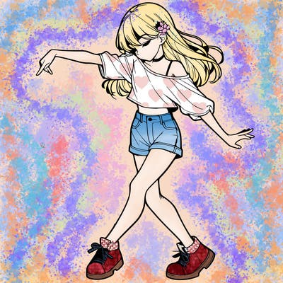 realistic girl danceing
