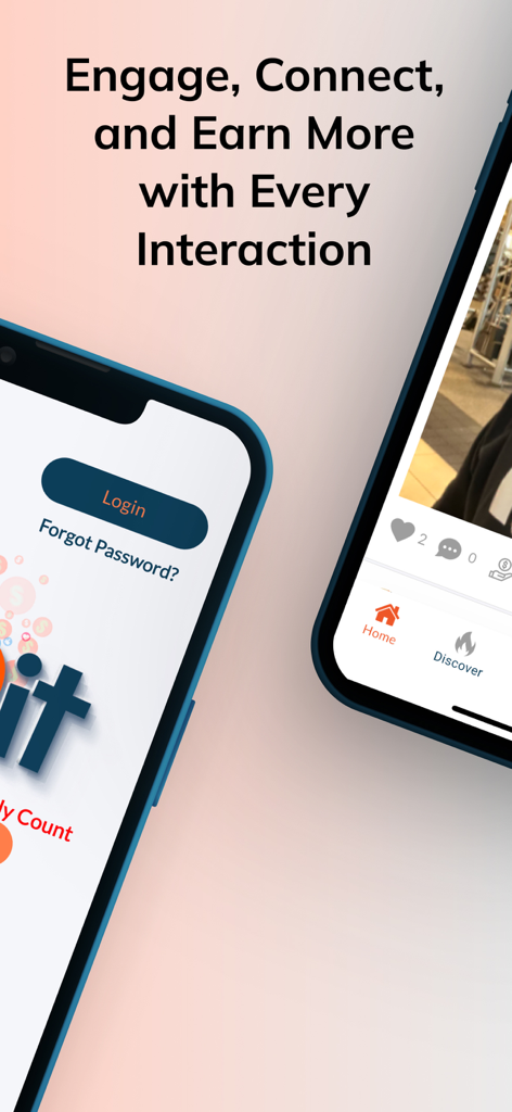 Yapit - Yapit App-Oberfläche, die den Anmeldebildschirm und Funktionen zur Monetarisierung von Social Media für Influencer und Creator zeigt.