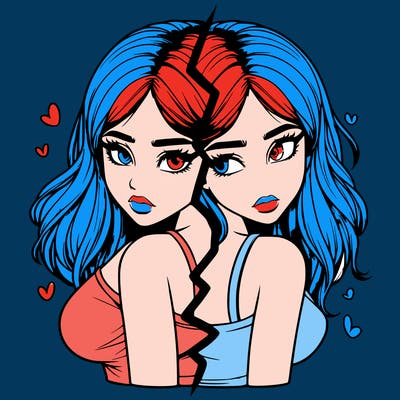 realistic girl split