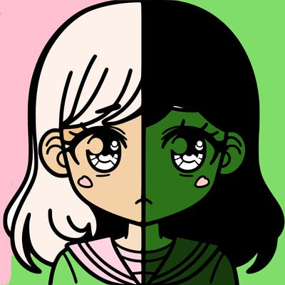 a split of a girl