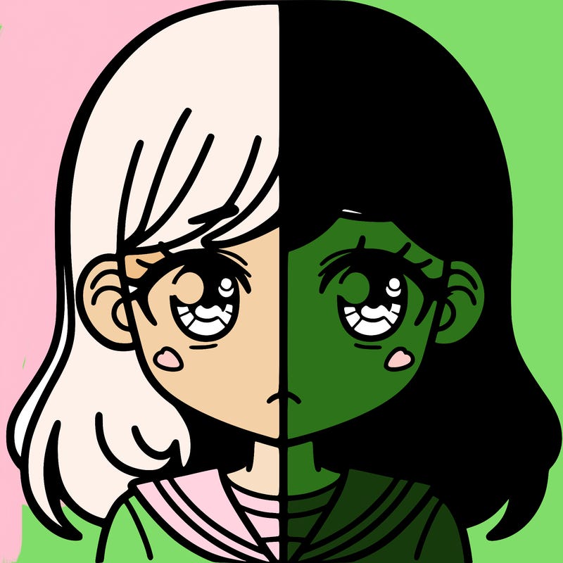 a split of a girl