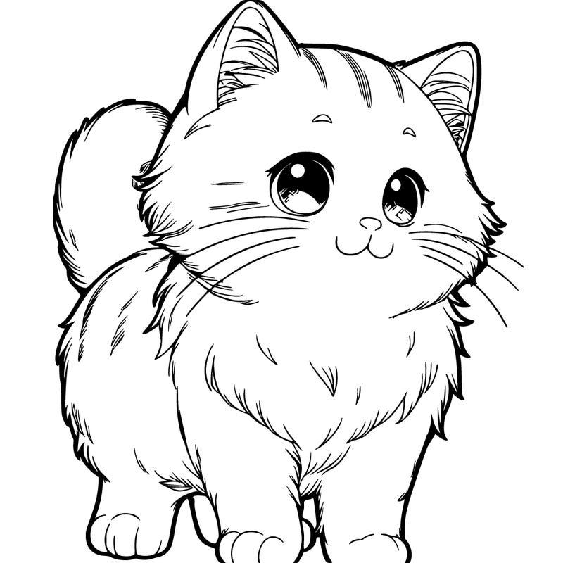 cute manga realistic cat
