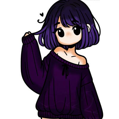 girl in baggy sweater hanging off her shoulder