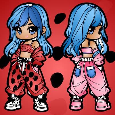 girl in crop top and baggy pants