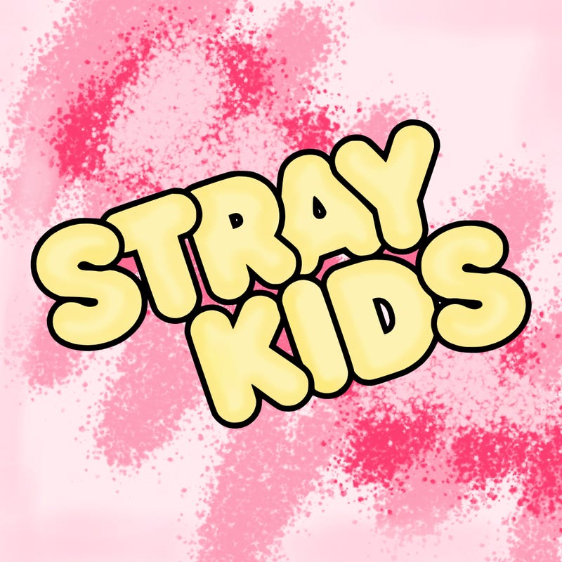 bubble letters saying stray kids