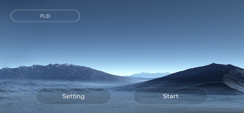 WiFi UAV - Écran d'accueil de l'application de contrôle de drone WiFi UAV avec boutons de démarrage et de paramètres