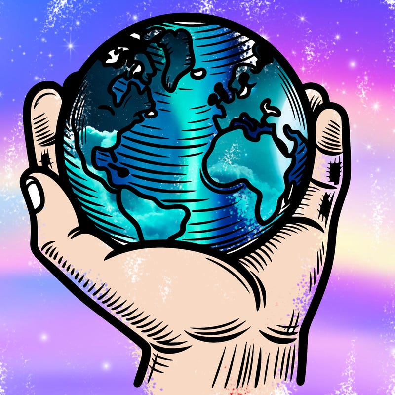 hand holding earth