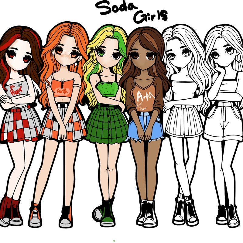 a group of girls realistic