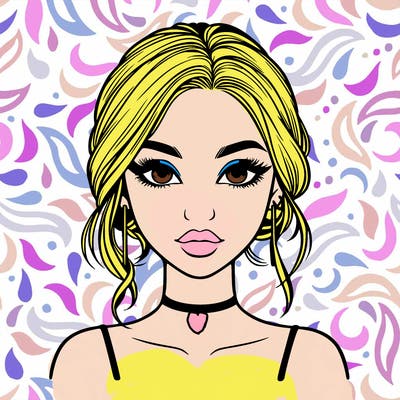 realistic girl with makeup on