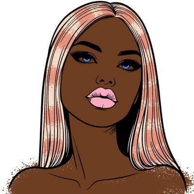 realistic woman with full lips