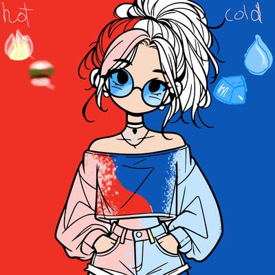 girl with a messy ponytail glasses a baggy crop top and jean shorts