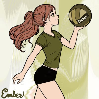 volley ball realistic girl