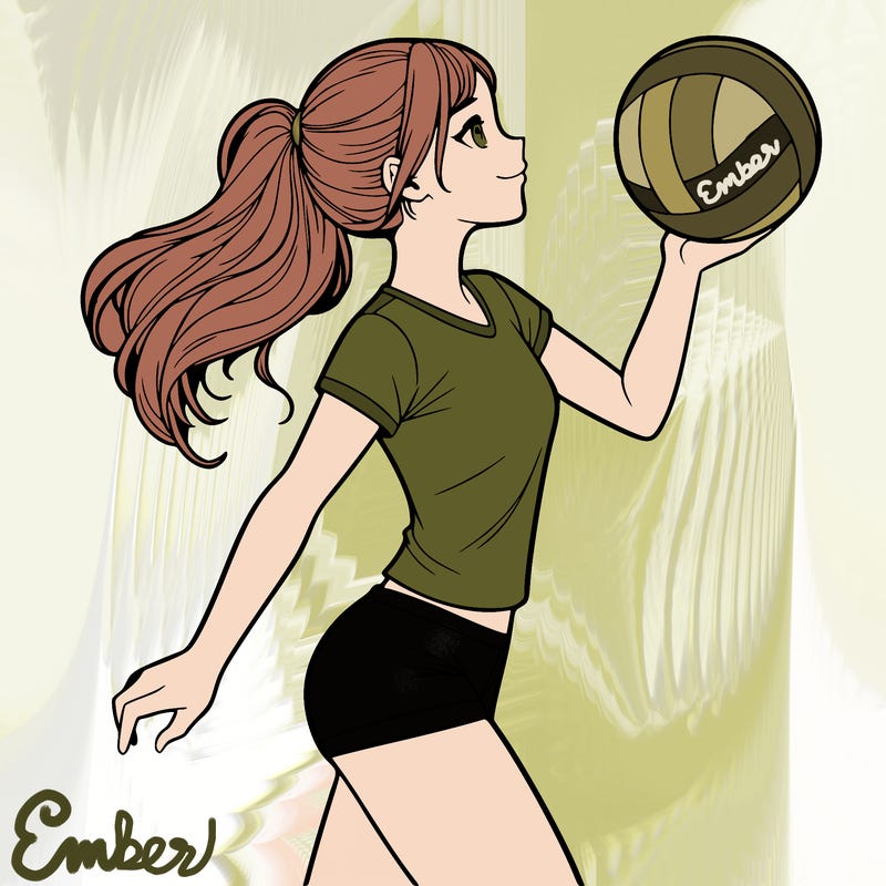 volley ball realistic girl