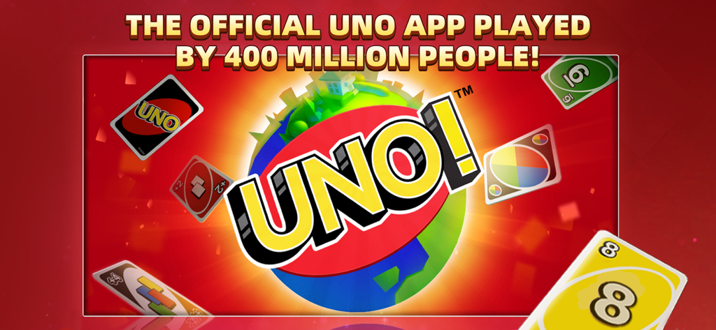 UNO!™ - Logo ufficiale dell'app mobile UNO con il testo giocato da 400 milioni di persone
