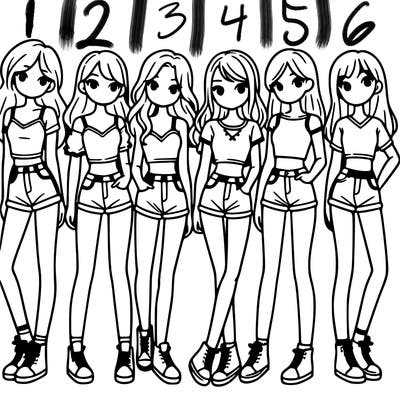 a group of girls wearing crop tops and shorts