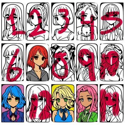 girls that look diffrent anime