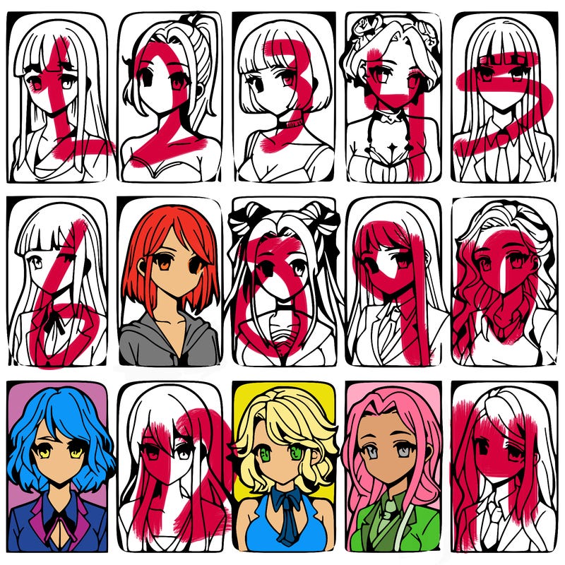 girls that look diffrent anime