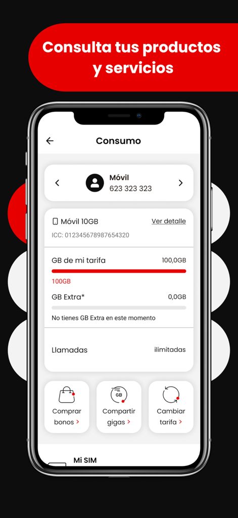 Mi Lowi - Mi Lowi mobile app screen showing mobile data usage and plan management options
