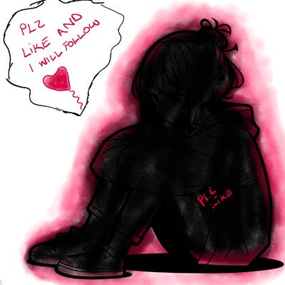 sad anime girl sitting alone