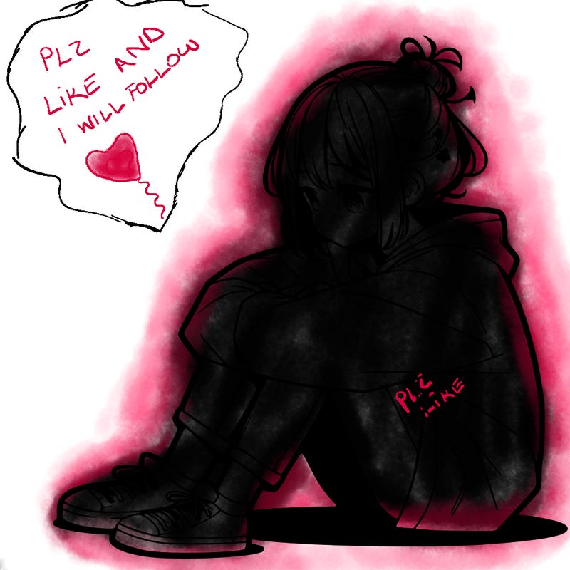 sad anime girl sitting alone