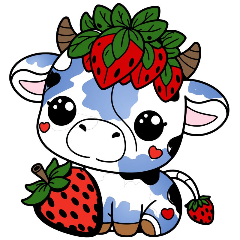 cute strawberry cow