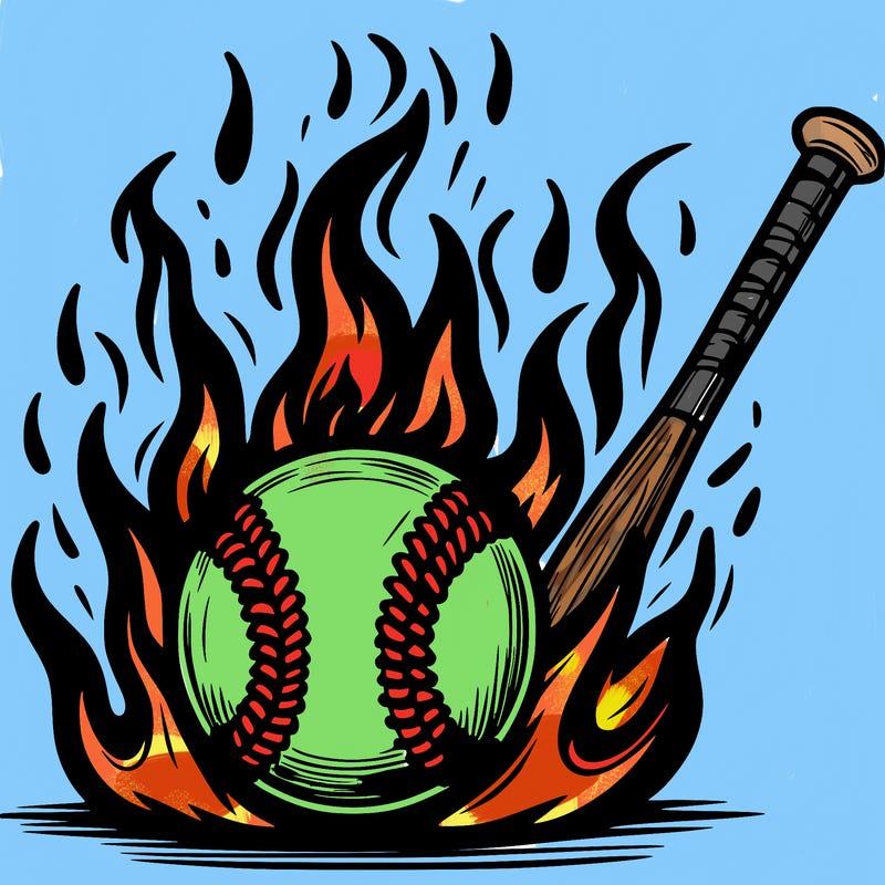 softball on fire