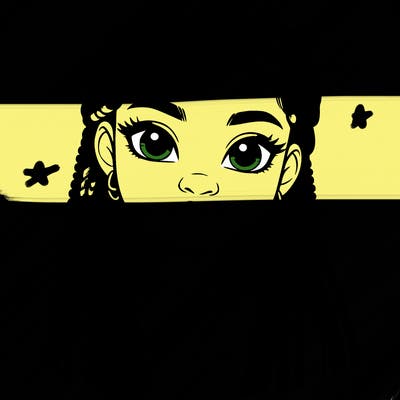 a realistic black girl with braids