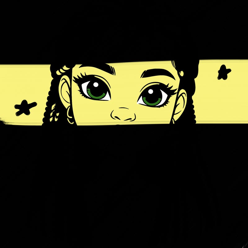 a realistic black girl with braids