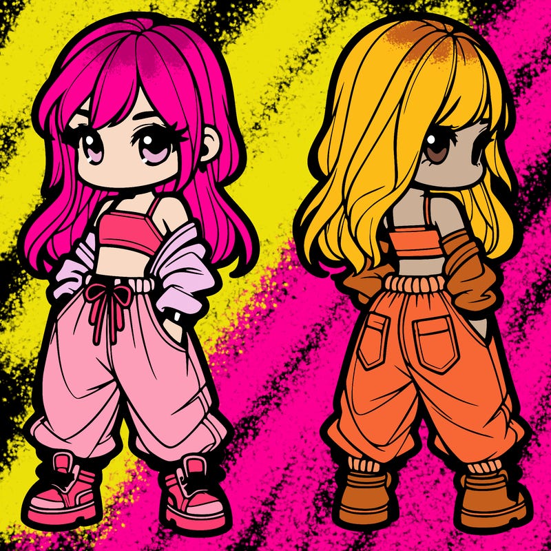 girl in crop top and baggy pants